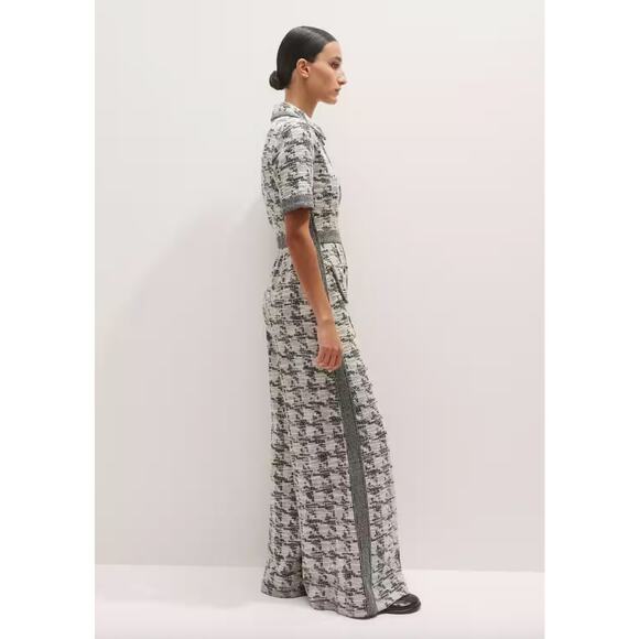 ME+EM Exaggerated Houndstooth Travel Tweed Jumpsuit - Picture 5 of 13